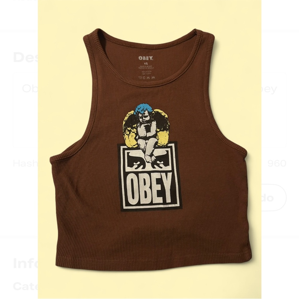 Obey Ribbed Brown Tank Top